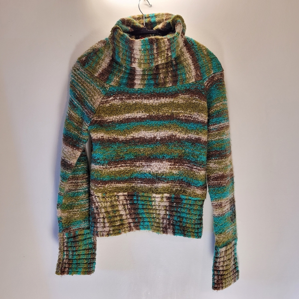 Diesel 90s Diesel Cowl Neck Knit Green Sweater Top - M